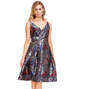 Eva Franco Lady Percy Midnight Garden Dress Cocktail Formal Knee Length Dress